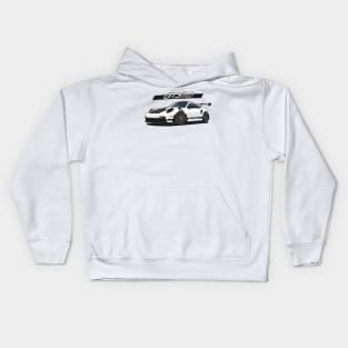 Car 911 gt3 rs white black Kids Hoodie